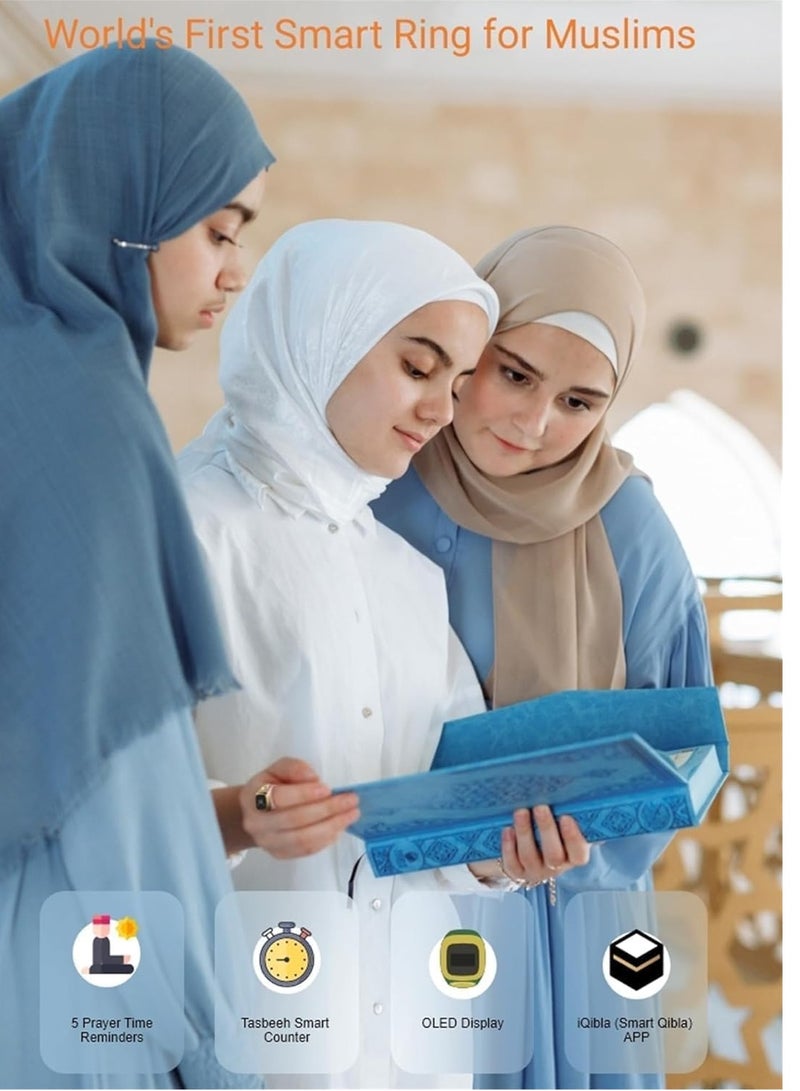 خاتم إلكتروني ذكي للتسبيح مصمم لتلبية احتياجات المسلمين للتذكير بالتسبيح وأوقات الصلاة. - Image 4